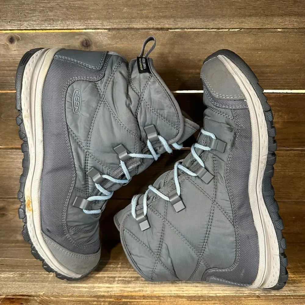 Womens Keen Terradora Blue WP Insulated Hiking Outdoor Ankle Boots Size 7 M‎ GUC